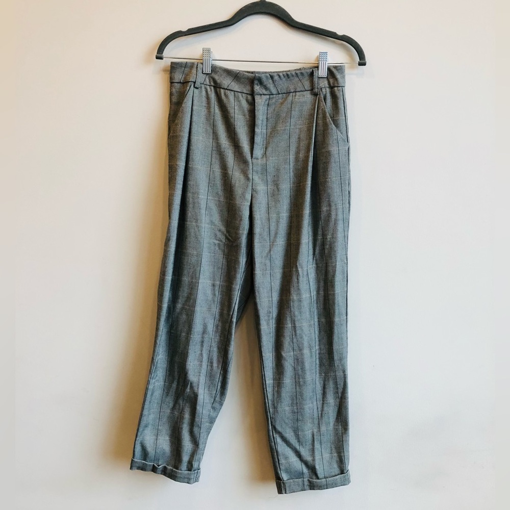 Brenda Plaid Gray Work Office Pants M US 6-8